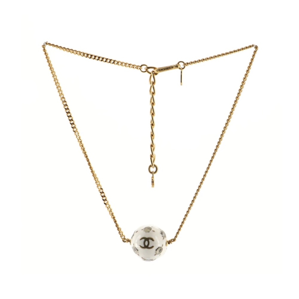 Auth!! CHANEL 1998 Vintage soccer ball necklace